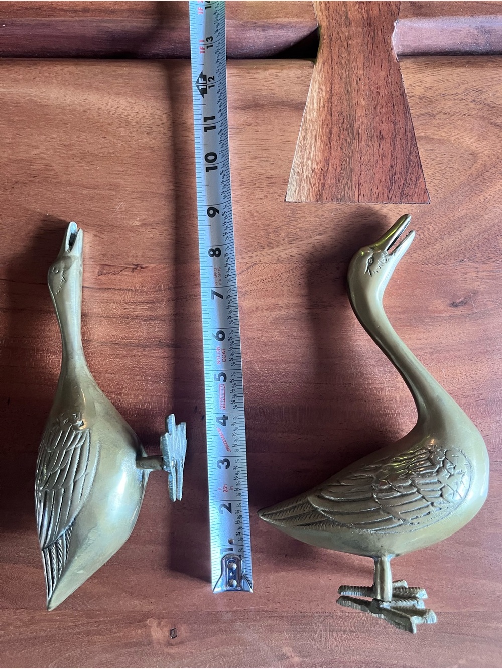 Vintage Brass Goose Figurines Set of 2 Mid Century Hollywood Regency Decor 9” - Picture 14 of 16